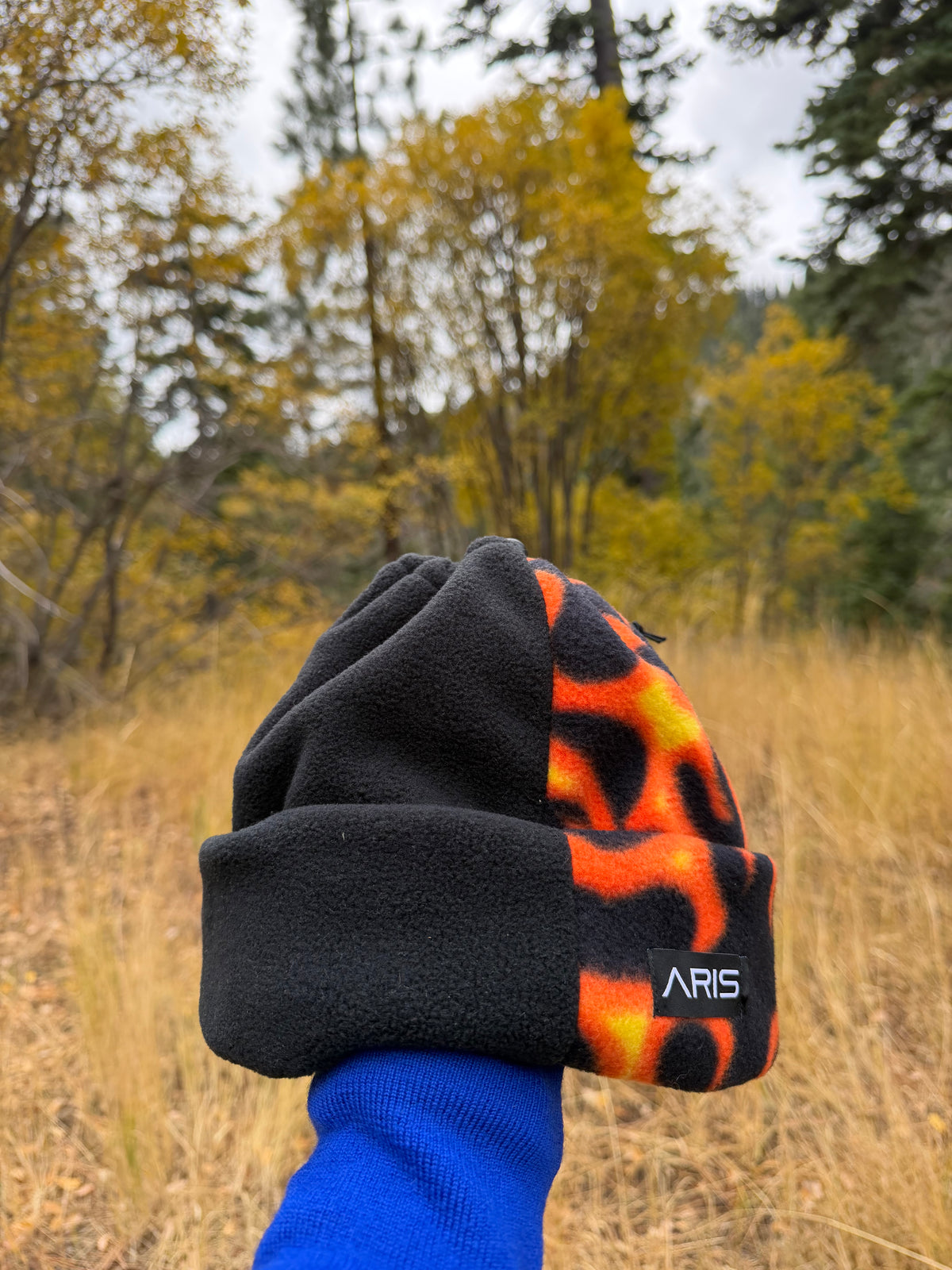 Black/Flame Synch Top Beanie