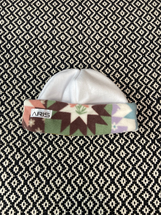 White/Quilt Beanie