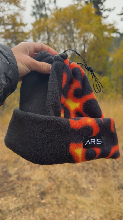 Black/Flame Synch Top Beanie