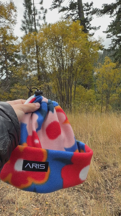 Blue Floral Synch Top Beanie